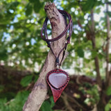 Boho Handcrafted Genuine Vegetal Leather Necklace with Gray Agate Stone-Unique Unisex Gift Fashion Jewelry