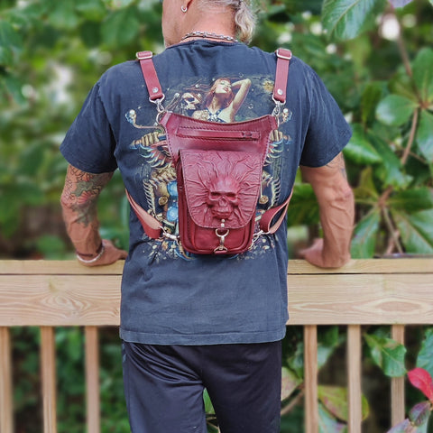 Leg fanny pack red top