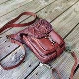 MADE TO ORDER-Handcrafted Leather Multifunctional Drop Leg Bag–Waist Fanny Pack With Wave-Gift Leather Lifestyle Cross body-Back Pack Bag