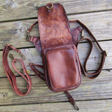 MADE TO ORDER-Handcrafted Leather Multifunctional Drop Leg Bag–Waist Fanny Pack With Wave-Gift Leather Lifestyle Cross body-Back Pack Bag