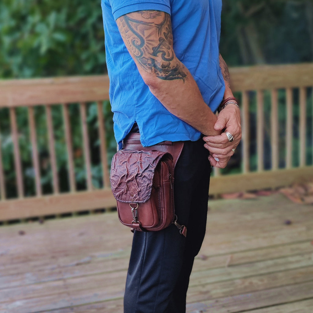 Gift for Men Crossbody Leather Bag Hip Bag Fanny Pack 