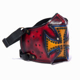 Hand Painted Vegetan Leather Bikers Mask Biker Mask The Ottoman Collection  (1912376721462)