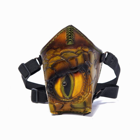 Hand Painted Vegetan Leather Bikers Mask Biker Mask The Ottoman Collection  (1912376557622)