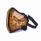 Hand Painted Vegetan Leather Bikers Mask Biker Mask The Ottoman Collection  (1912376131638)