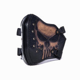 Hand Painted Vegetan Leather Bikers Mask Biker Mask The Ottoman Collection  (1912375967798)