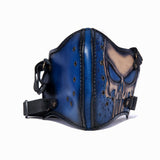 Hand Painted Vegetan Leather Bikers Mask Biker Mask The Ottoman Collection  (1912375902262)