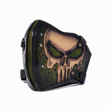 Hand Painted Vegetan Leather Bikers Mask Biker Mask The Ottoman Collection  (1912375803958)