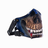 Hand Painted Vegetan Leather Bikers Mask Biker Mask The Ottoman Collection  (1912375738422)