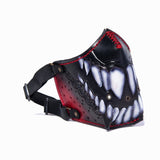 Hand Painted Vegetan Leather Bikers Mask Biker Mask The Ottoman Collection  (1912375574582)