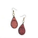 Boho Leather Earring with Amethyst Stone Setting (4436980203574)