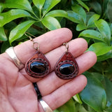 Boho Leather Earing with Onyx Setting (4437009432630)