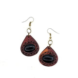 Boho Leather Earing with Onyx Setting (4437009432630)