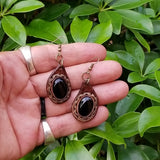 Boho Leather Earing with Onyx Setting (4437070544950)