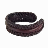 Plain Handcrafted Brown Genuine Vegetal Leather Adjustable Bracelet-Unique Unisex Gift Fashion jewelry Cuff