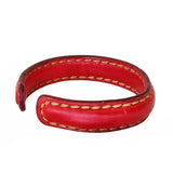 Boho Handcrafted Genuine Vegetal Leather Red Bracelet-Adjustable Unisex Gift Leather Fashion Jewelry Cuff