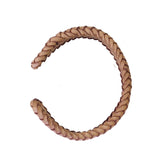 Boho Handcraft Braided Genuine Vegetal Leather Brown and White Adjustable Bracelet-Unisex Gift Fashion Leather Jewelry-Cuff