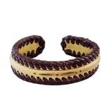 Boho Handcraft Braided Genuine Vegetal Leather Brown Bracelet-Unisex Gift Fashion Leather Jewelry-Cuff