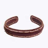 Boho Handcrafted Genuine Vegetal Leather Brown Bracelet Cuff-Adjustable Unisex Gift Leather Fashion Jewelry Cuff