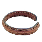 Boho Handcrafted Genuine Vegetal Leather Bracelet with Adjustable Copper Insert-Gift Unisex Leather Fashion Jewelery-Cuff