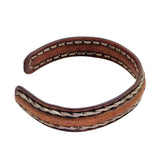 Boho Handcrafted Genuine Vegetal Leather Bracelet with Adjustable Copper Insert-Gift Unisex Leather Fashion Jewelry Cuff