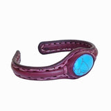 Handcrafted Genuine Leather Bracelet with Firuze Stone-Unisex Gift Fashion Jewelry with Natural Stone Cuff