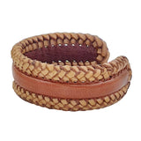 Boho Handcraft Braided Brown Genuine Vegetal Leather Bracelet-Unisex Gift Fashion Leather Jewelry Cuff Wristband