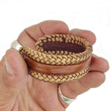 Boho Handcraft Braided Brown Genuine Vegetal Leather Bracelet-Unisex Gift Fashion Leather Jewelry Cuff Wristband