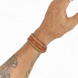 Boho Handcraft Braided Brown Genuine Vegetal Leather Bracelet-Unisex Gift Fashion Leather Jewelry Cuff Wristband