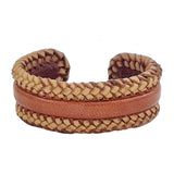 Boho Handcraft Braided Brown Genuine Vegetal Leather Bracelet-Unisex Gift Fashion Leather Jewelry Cuff Wristband