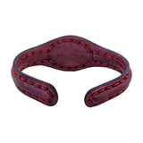 Handcrafted Genuine Maroon Vegetal Leather Bracelet with Firuze Stone-Unisex Gift Fashion Jewelry Natural Stone Cuff Wristband