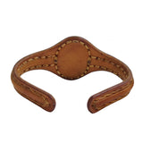 Bohemian Handcrafted Brown Vegetal Leather Bracelet with Malachite Stone Setting-Unique Gift Fashion Jewelry Cuff-Wristband