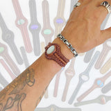 Bohemian Handcrafted Braided Vegetal Brown Leather Bracelet with White Cat Eye Stone Setting-Lifestyle Unisex Gift Fashion Jewelry Cuff