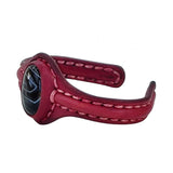 Unique Handcrafted Maroon Vegetal Leather Bracelet with Black Agate Stone Setting-Unique Gift Fashion Jewelry Cuff-Wristband