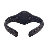 Bohemian Handcrafted Black Vegetal Leather Bracelet with Malachite Stone Setting-Unique Gift Fashion Jewelry Cuff-Wristband