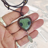 Boho Handcrafted Genuine Vegetal Leather Necklace with Indian Onyx Stone-Unique Unisex Gift Fashion Jewelry
