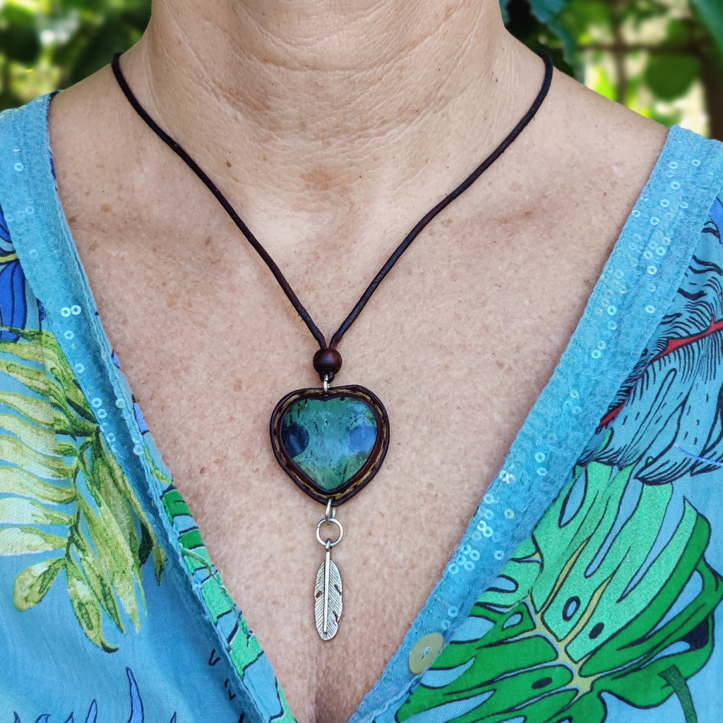 Native american store leather necklace