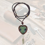Boho Handcrafted Genuine Vegetal Leather Necklace with Indian Onyx Stone-Unique Unisex Gift Fashion Jewelry