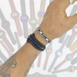 Handcrafted Genuine Vegetal Black Braided Leather Bracelet with Amber Agate Stone Setting-Unisex Gift Fashion Jewelry Cuff Wristband