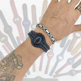 Unique Handcrafted Vegetal Black Braided Leather Bracelet with Black Agate Stone Setting-Unique Gift Fashion Jewelry Cuff-Wristband