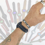 Unique Handcrafted Vegetal Black Braided Leather Bracelet with Black Agate Stone Setting-Unique Gift Fashion Jewelry Cuff-Wristband