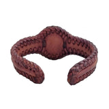 Bohemian Handcrafted Vegetal Brown Braided Leather Bracelet with Malachite Stone Setting-Unique Gift Fashion Jewelry Cuff-Wristband
