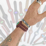 Bohemian Handcrafted Vegetal Brown Braided Leather Bracelet with Malachite Stone Setting-Unique Gift Fashion Jewelry Cuff-Wristband