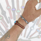 Unique Handcrafted Genuine Brown Vegetal Leather Bracelet with Firuze Stone Setting-Unisex Gift Fashion Jewelry Cuff Wristband
