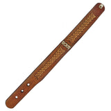 Unique  Large Handcrafted Genuine Brown Vegetal Leather Cuff with Braiding -Lifestyle Unique Gift Fashion Jewelry Bracelet