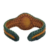 Handcrafted Genuine Vegetal Black and Brown Braided Leather Bracelet with Amber Agate Stone Setting-Unisex Gift Fashion Jewelry Wristband