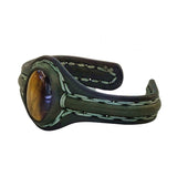 Bohemian Unique Handcrafted Vegetal Green Leather Bracelet with Tiger Eye Stone-Unisex Gift Fashion Jewelry Wristband Cuff