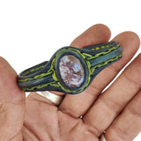 Unique Handcrafted Green Leather Bracelet with Purple Agate Stone Setting-Life Style Unisex Gift Fashion Jewelry Bangle Cuff Wristband