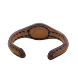 Unique Handcrafted Genuine Brown Leather Bracelet with Green Agate Stone-Unisex Gift Fashion Jewelry with Naturel Stone Cuff