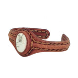 Unique Handcrafted Genuine Brown Leather Bracelet with White Agate Stone-Life Style Unisex Gift Fashion Jewelry Bangle-Cuff-Handwrist