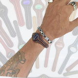 Unique Handcrafted Brown Leather Bracelet with Purple Agate Stone Setting-Life Style Unisex Gift Fashion Jewelry Bangle Cuff Wristband